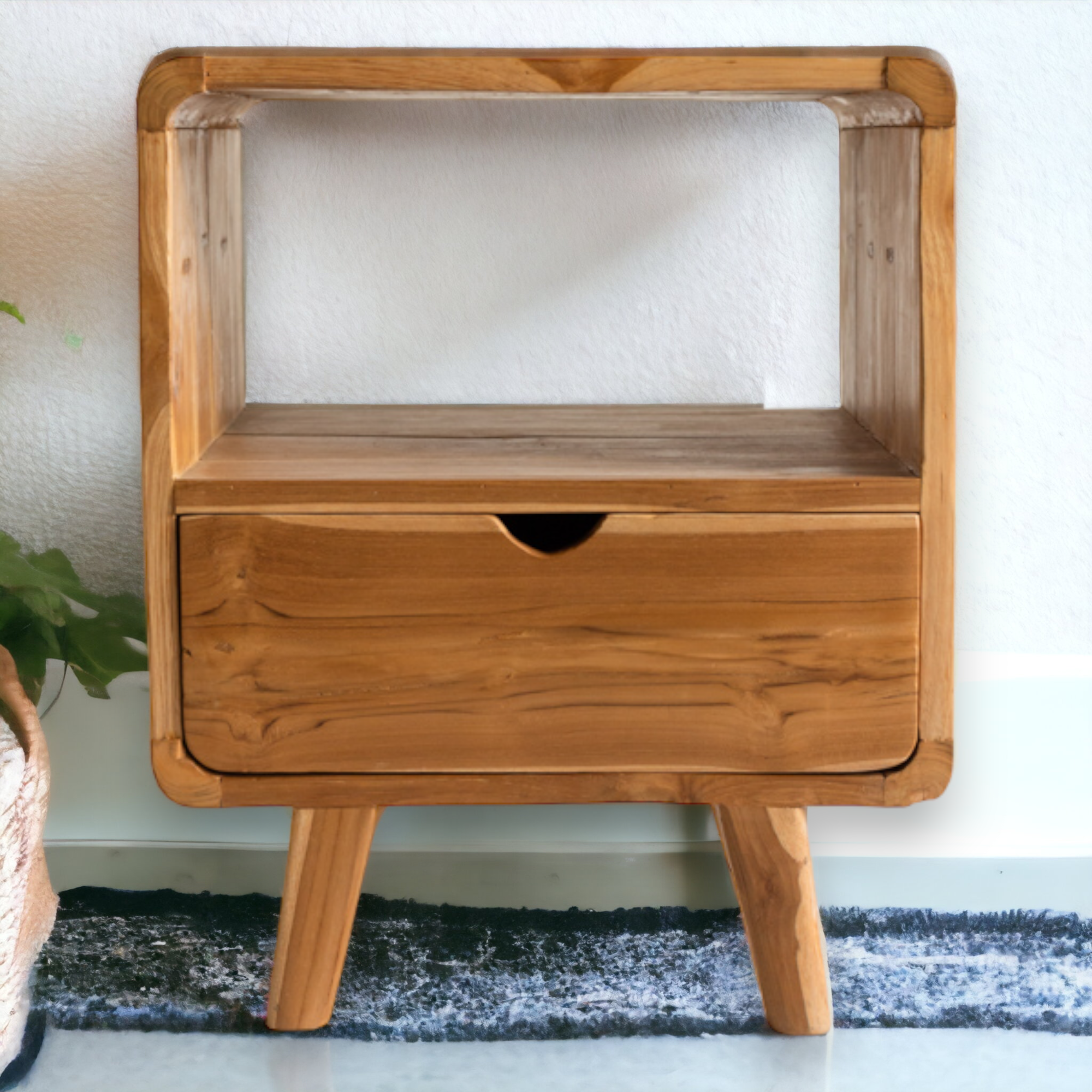 Teak wood on sale bedside table