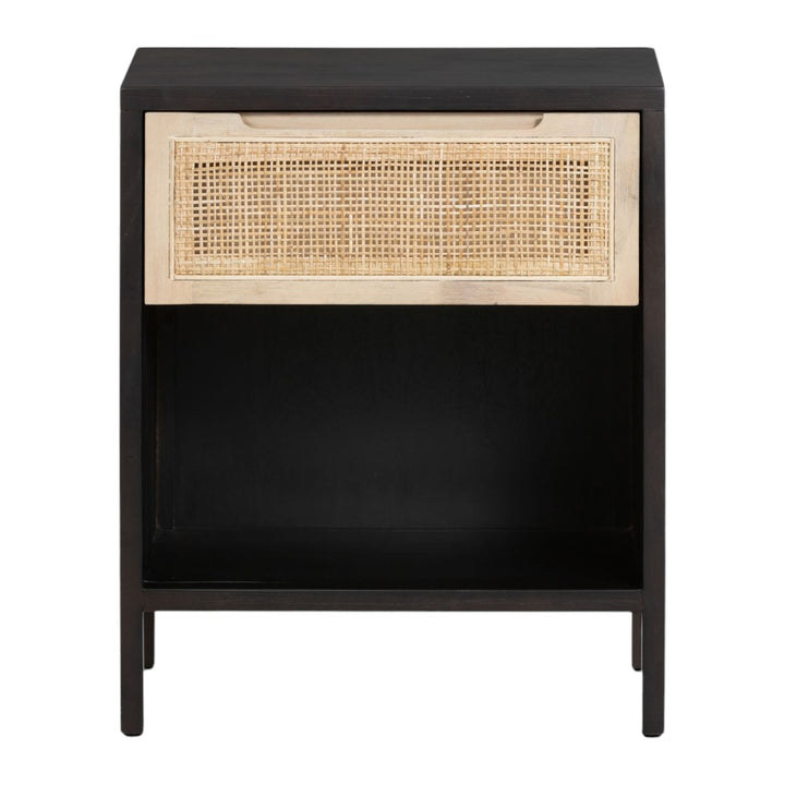 Hoang Solid Mango Wood & Rattan Bedside