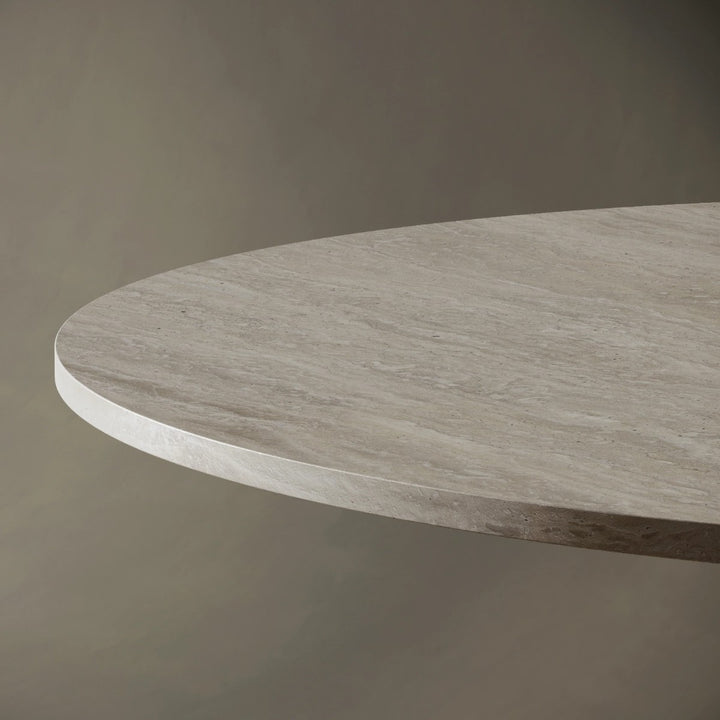 Jana Ovel Travertine Stone Dining Table 4