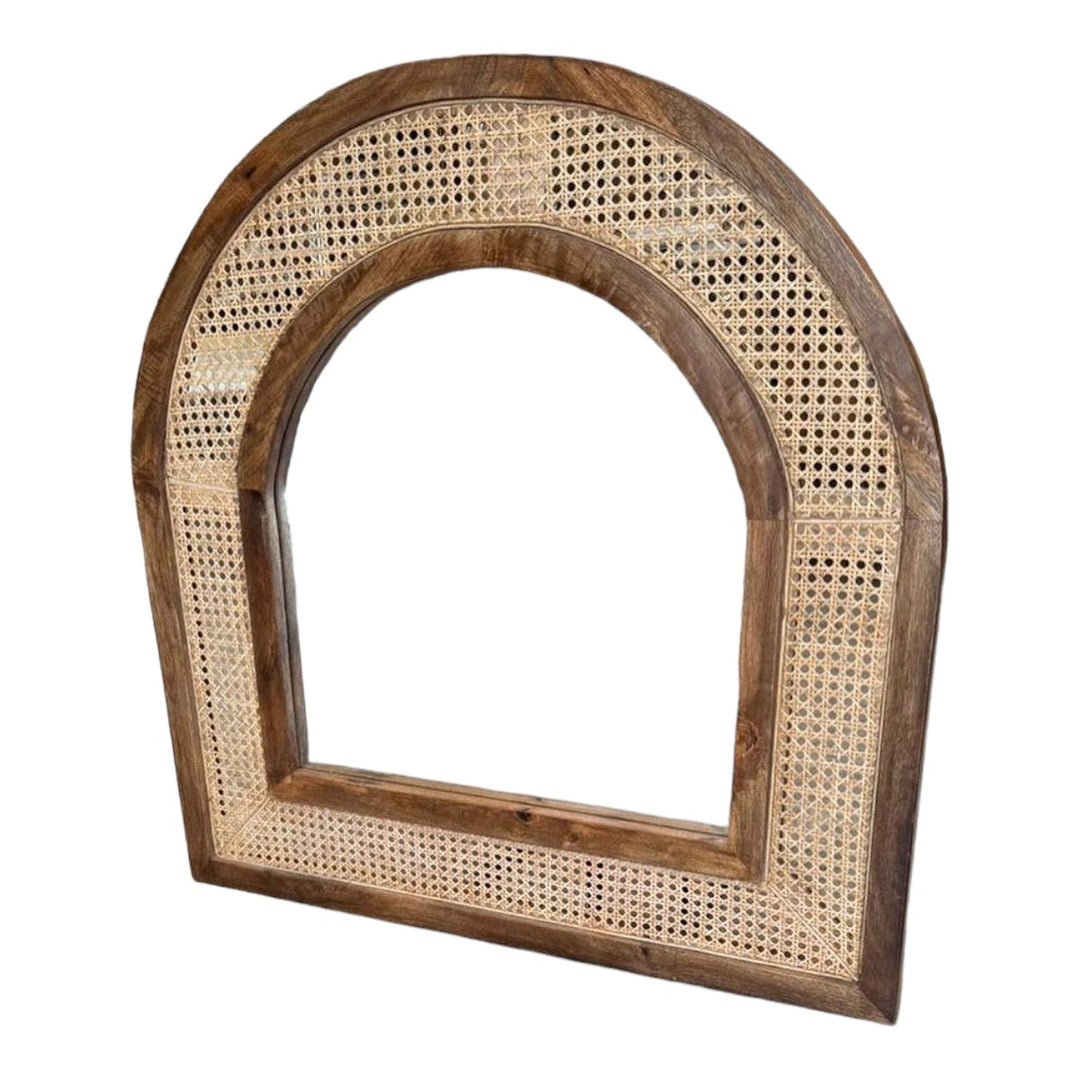 Jasper Solid Mango Wood & Rattan Mirror 2