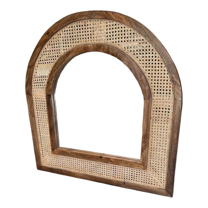 Jasper Solid Mango Wood & Rattan Mirror 2