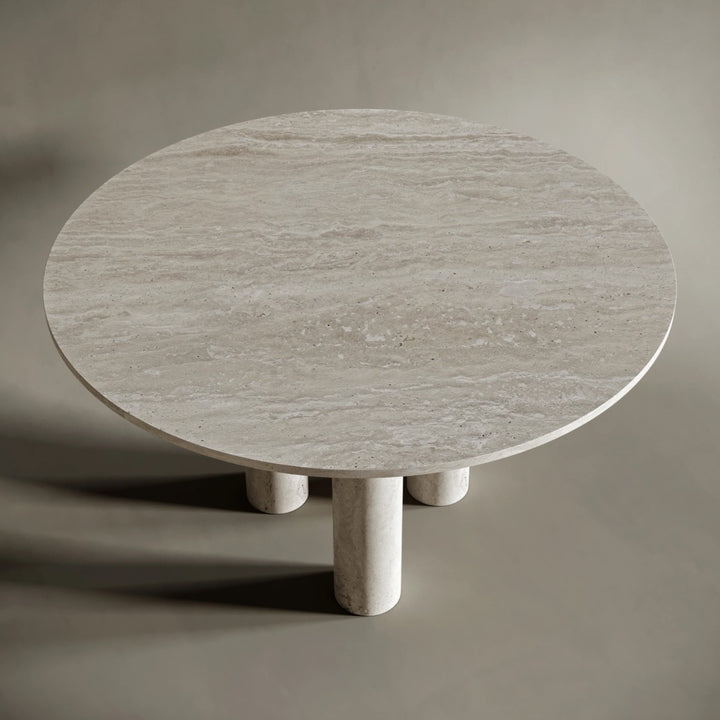 Jen Ovel Travertine Stone Dining Table 3