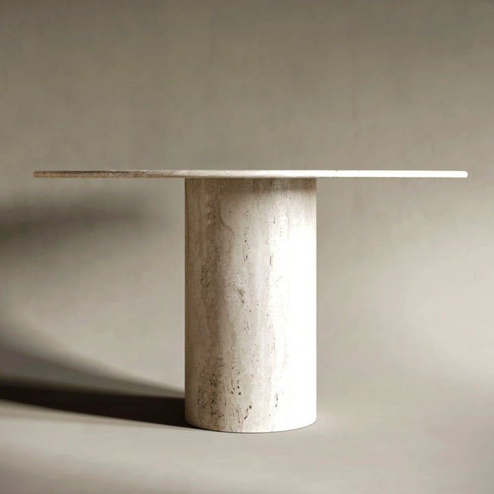 Jeri Ovel Travertine Stone Dining Table