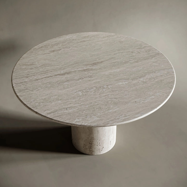 Jeri Ovel Travertine Stone Dining Table