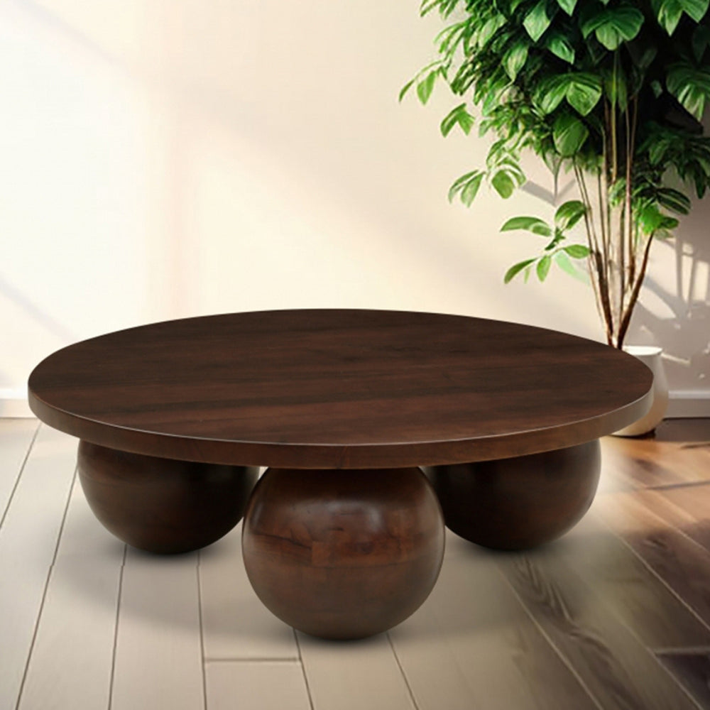 Jerrin Solid Ash Wood Round Coffee Table 2