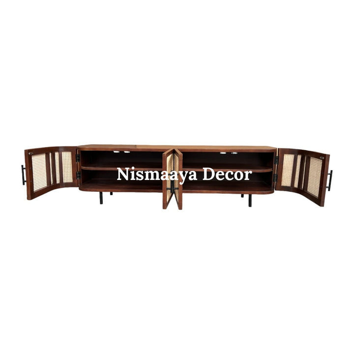 Kanti Mango Wood & Rattan TV Unit Natural