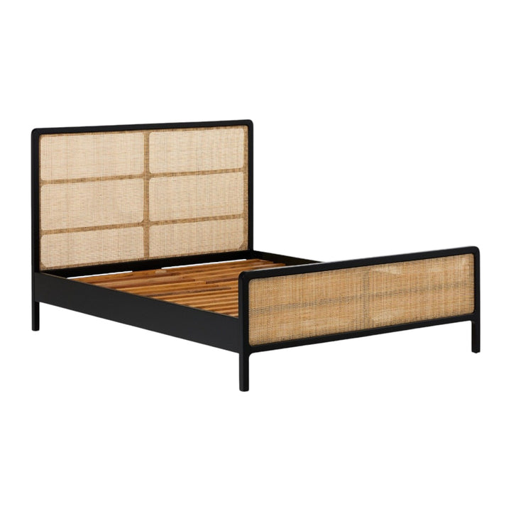 Karston Solid Teak Wood & Rattan Bed