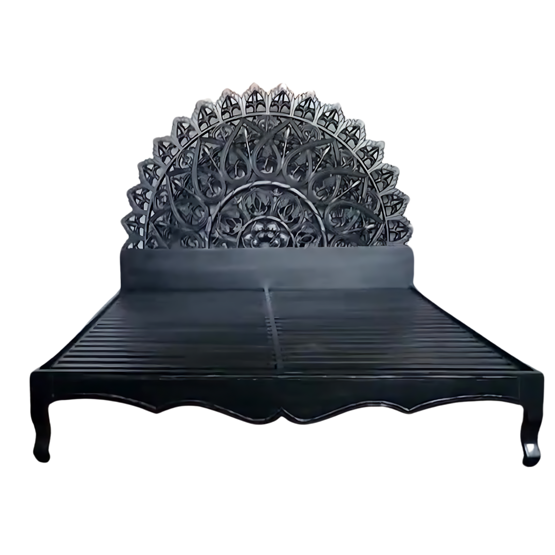 Macia Hand Carved Solid Mango Wood Bed 2