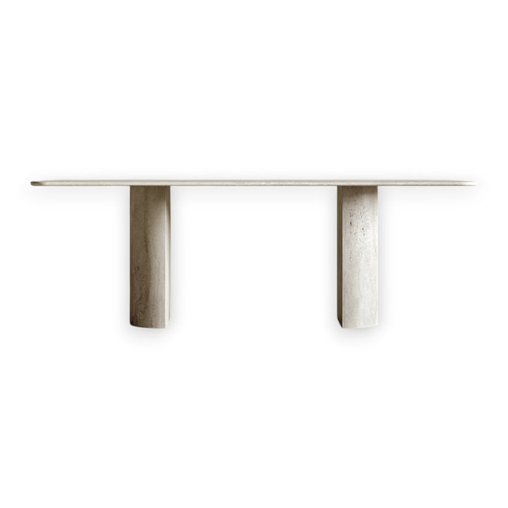 Malise Rectangular Travertine Dining Table