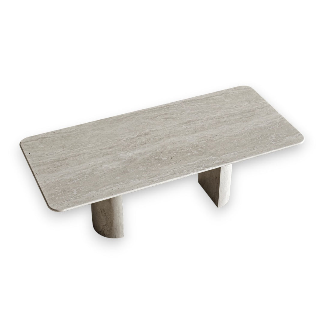 Malise Rectangular Travertine Dining Table