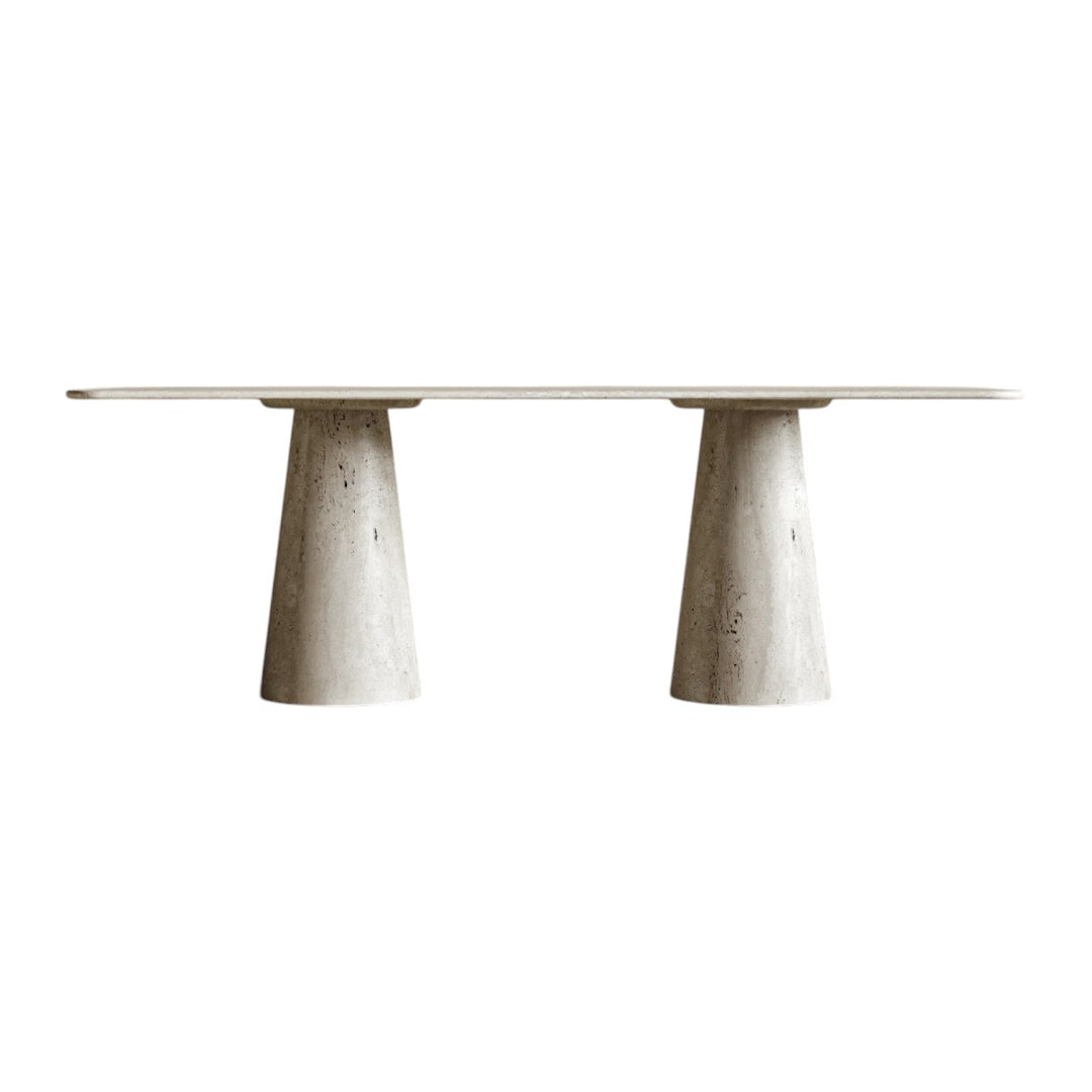 Mani Rectangular Travertine Dining Table 2