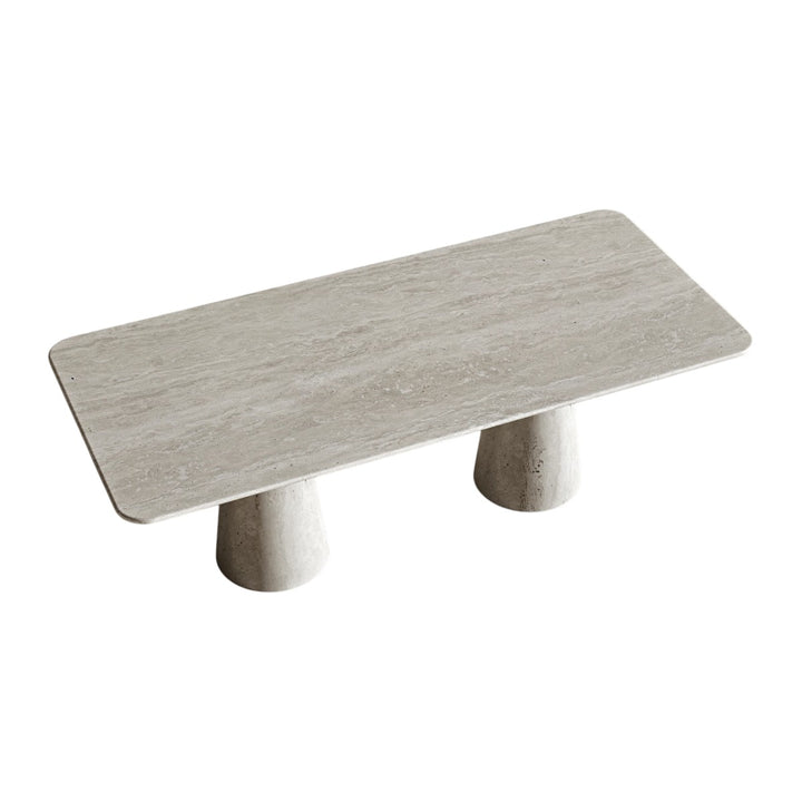 Mani Rectangular Travertine Dining Table 3