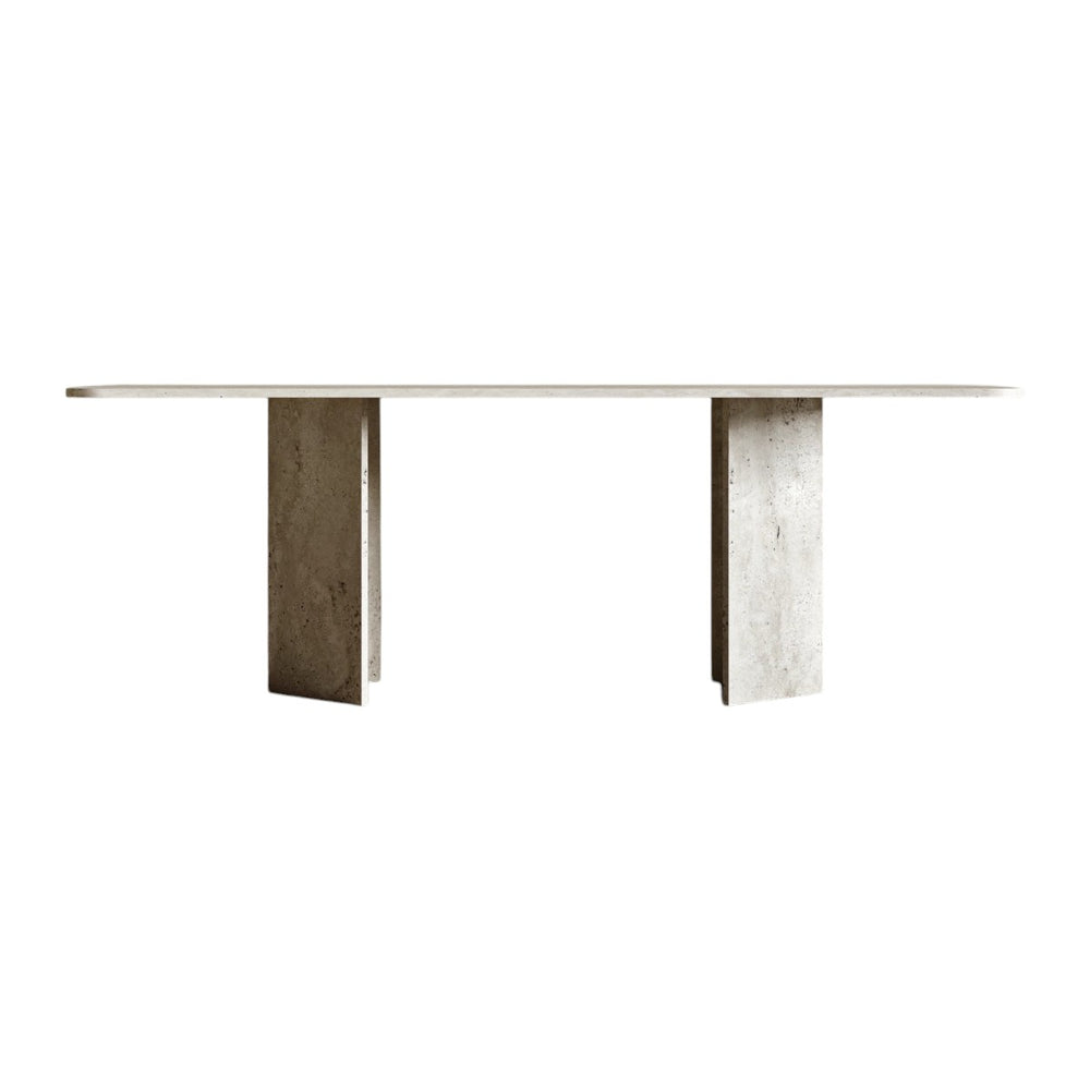 Manica Rectangular Travertine Dining Table 2