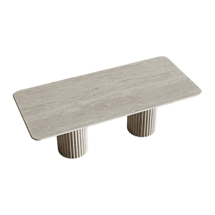 Mansi Rectangular Travertine Dining Table 3