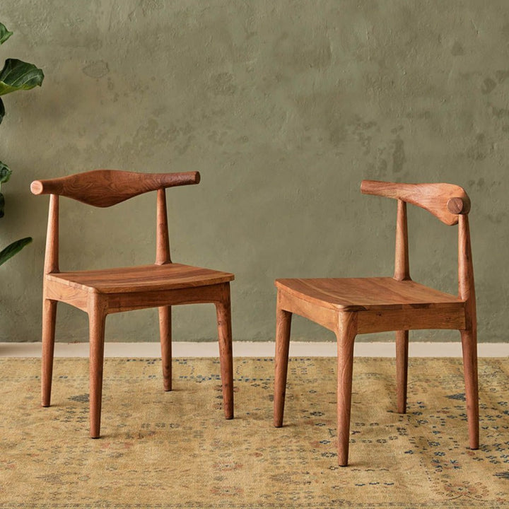 Buy MARLINA Teak Wood & Rattan Dining Chair