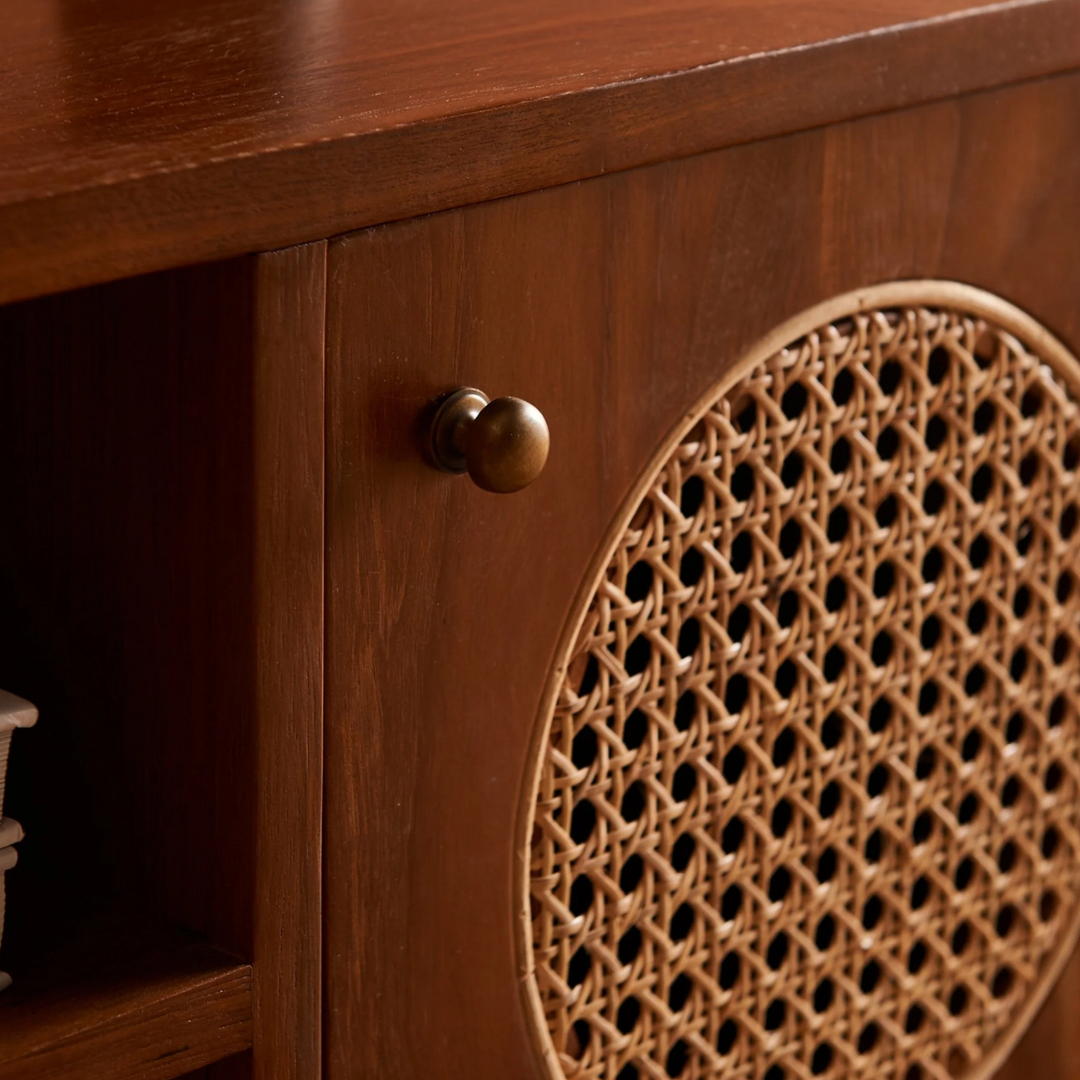 Amro Teak Wood & Rattan TV Unit