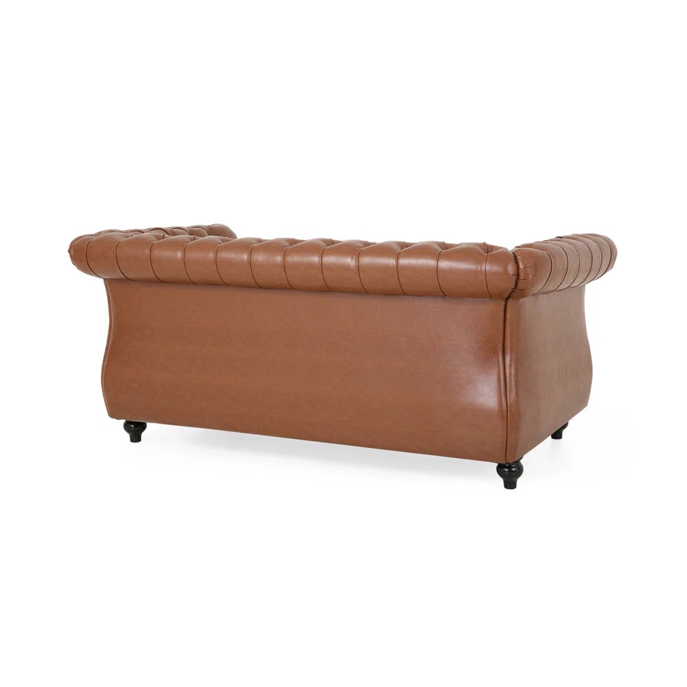 Nismaaya Cammie Chester 2 Seater Leather Sofa