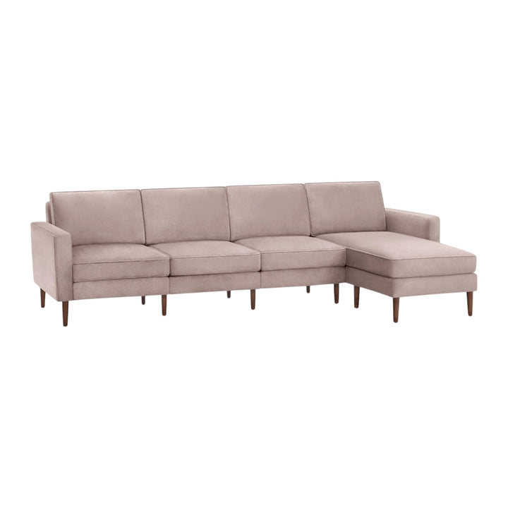 Nismaaya Candace King Size Velvet L Shape Sofa 2