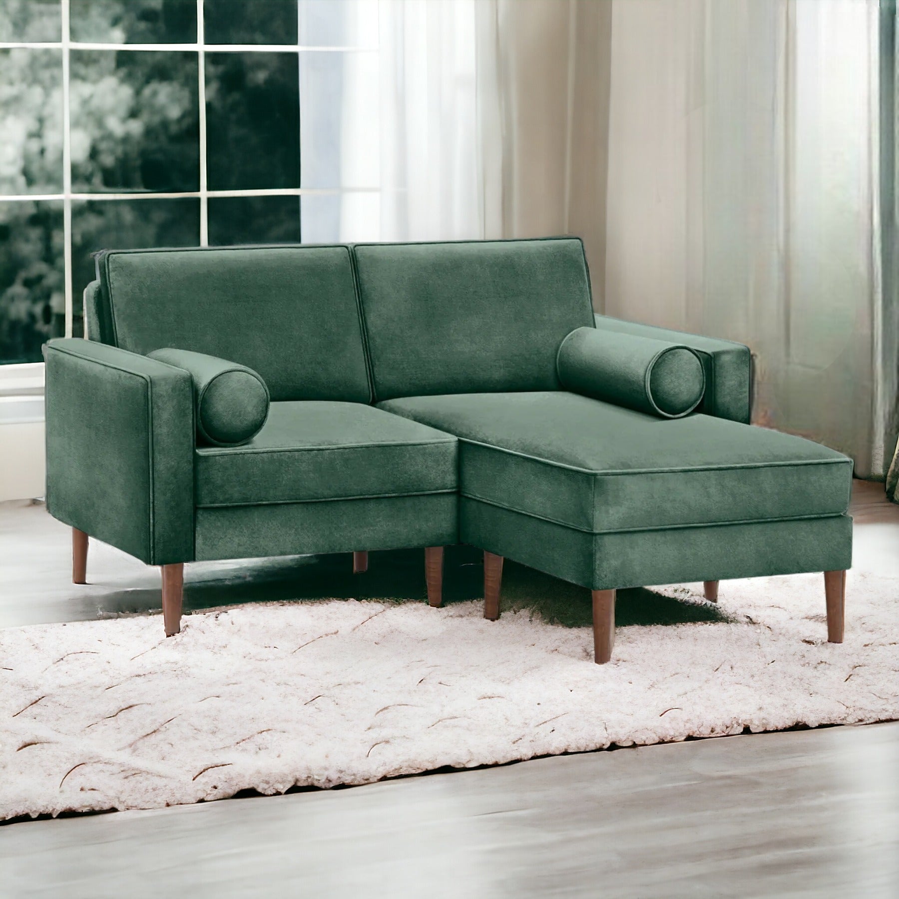 Green store velvet loveseat