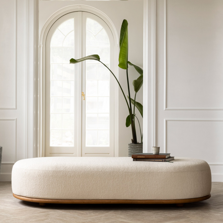 Buy Cara Oak Ottoman and Pouffes at best price from nismaaya decor