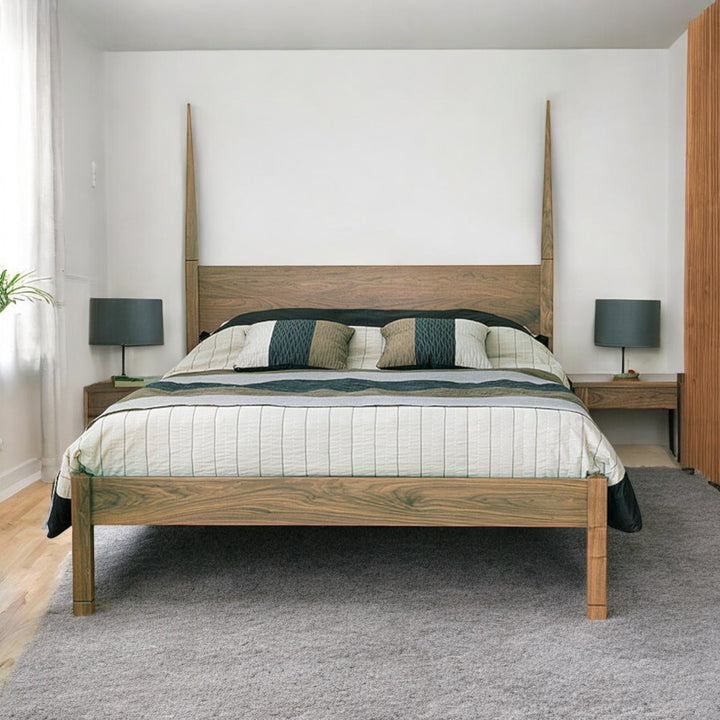 Nismaaya Dagmar Walnut Wood Bed