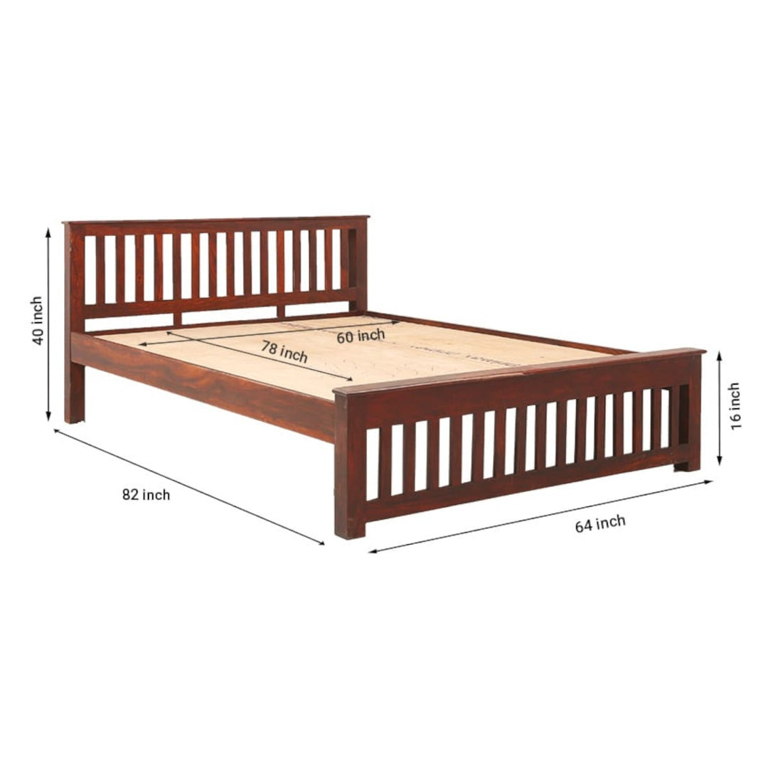 Darice Sheesham Wood King Size Bed 4