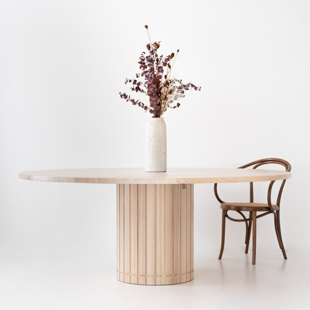 Nismaaya Gabi White Oak Wood Dining Table 1