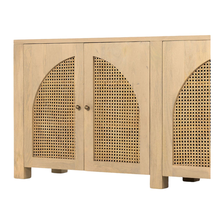 Noah Solid Mango Wood & Rattan Sideboard