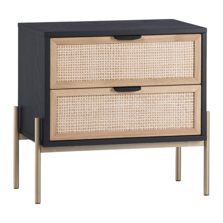 Nova Solid Mango Wood & Rattan Bedside