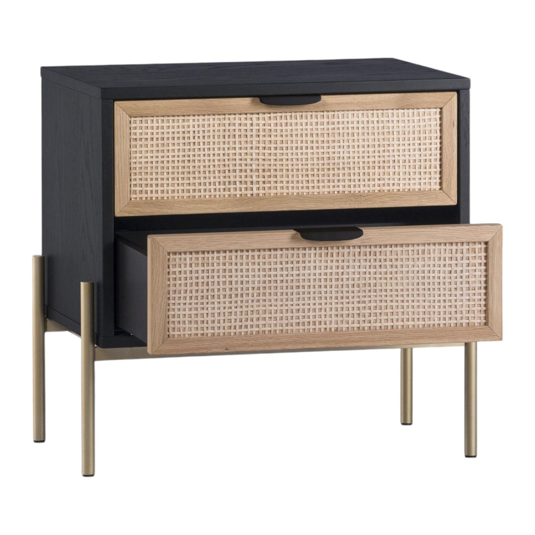 Nova Solid Mango Wood & Rattan Bedside