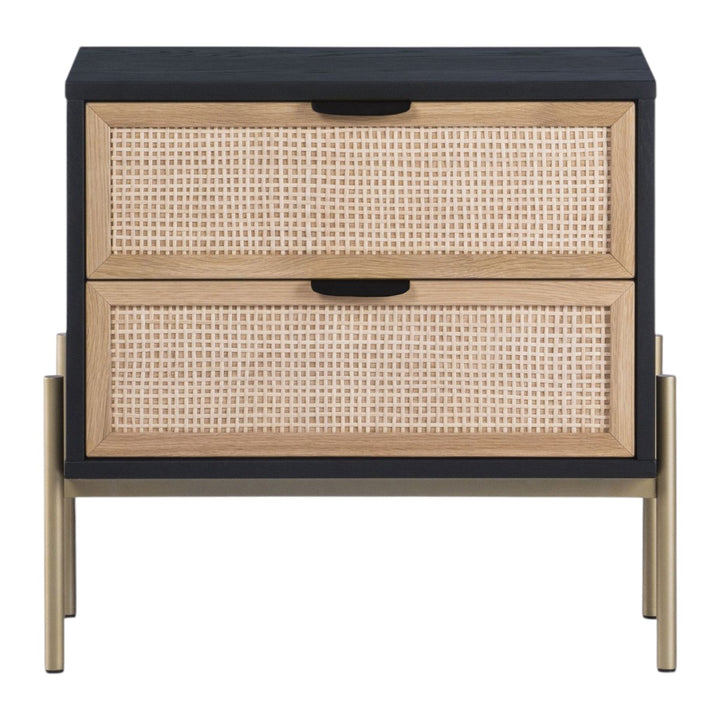 Nova Solid Mango Wood & Rattan Bedside