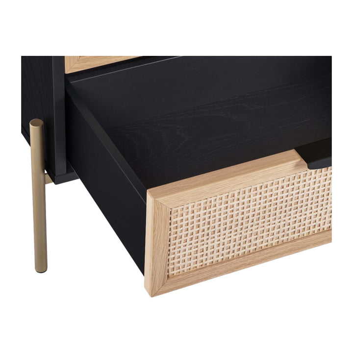 Nova Solid Mango Wood & Rattan Bedside