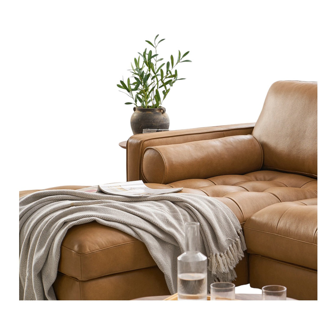 Pauric Leather L Shape Sofa 4