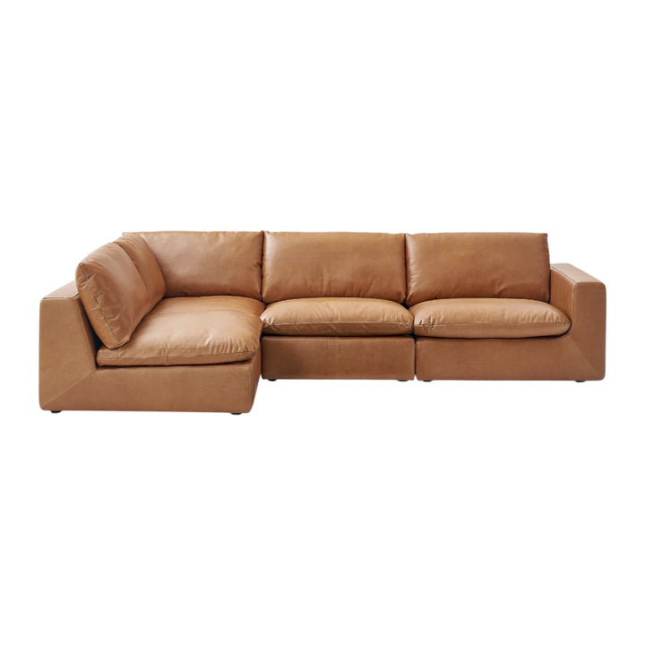 Pavel Leather L Shape Sofa 2