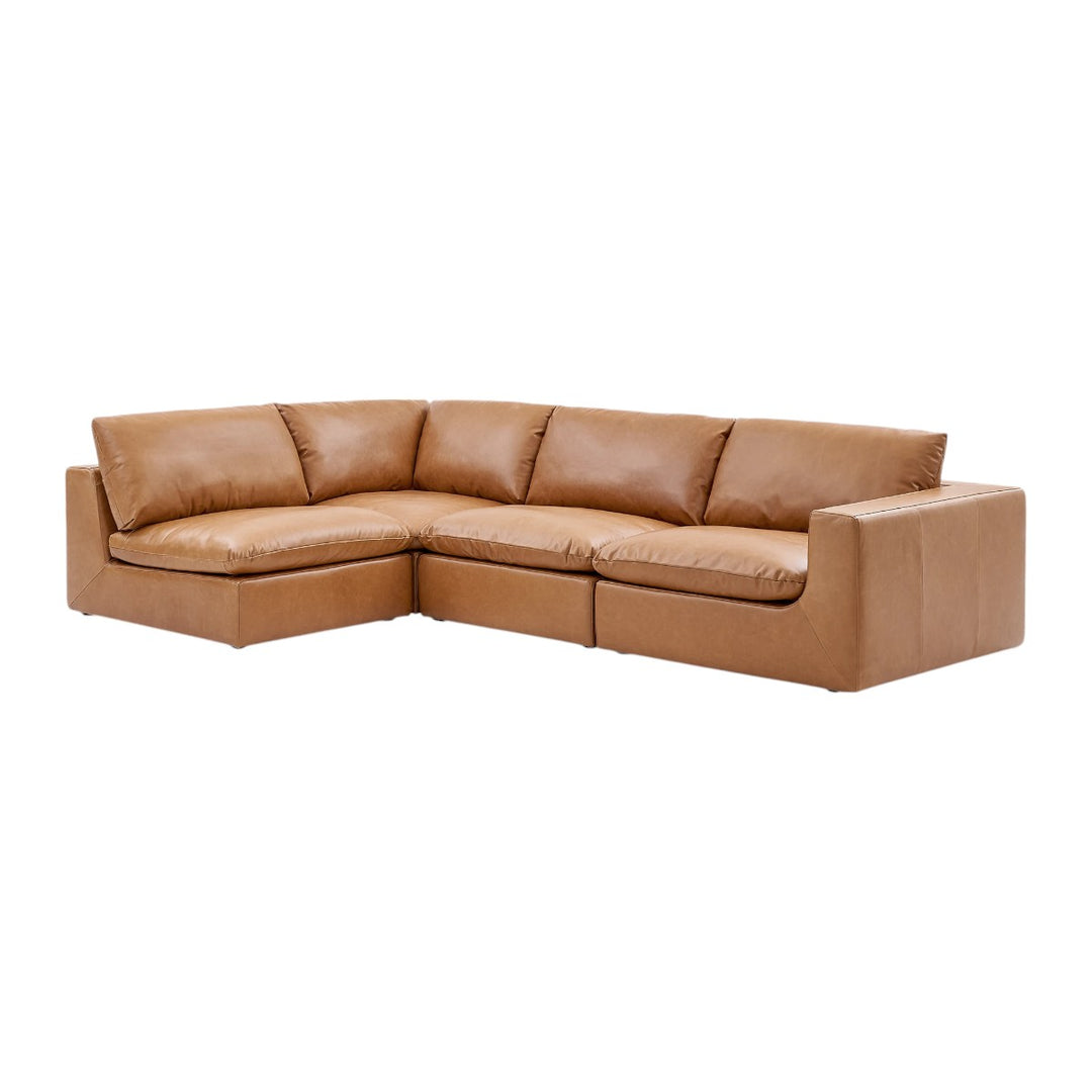 Pavel Leather L Shape Sofa 3