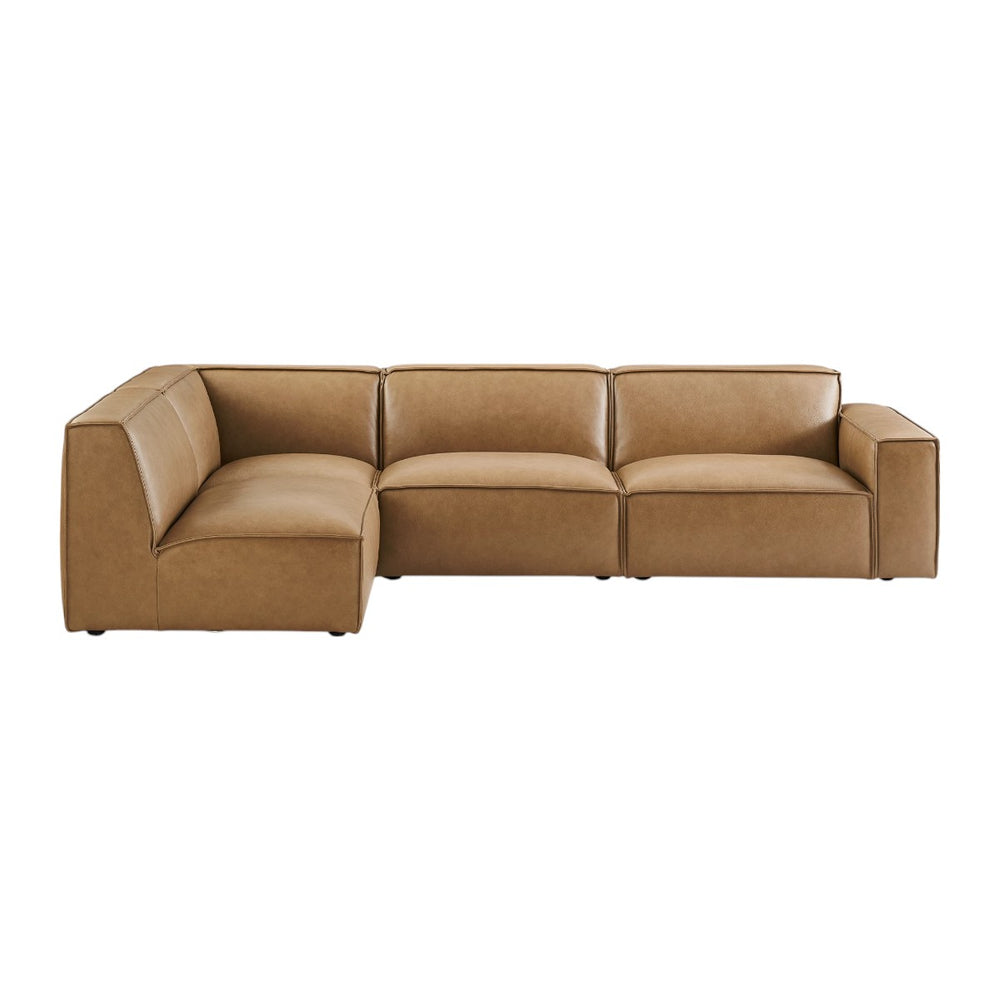 Pavlos Leather L Shape Sofa 2