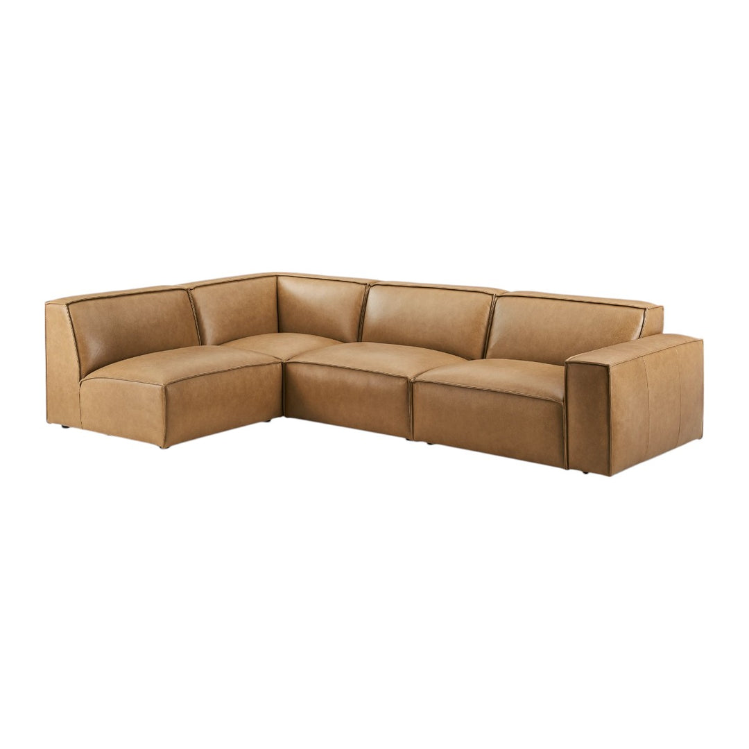 Pavlos Leather L Shape Sofa 3