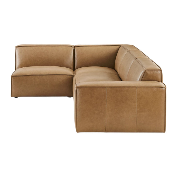 Pavlos Leather L Shape Sofa 4