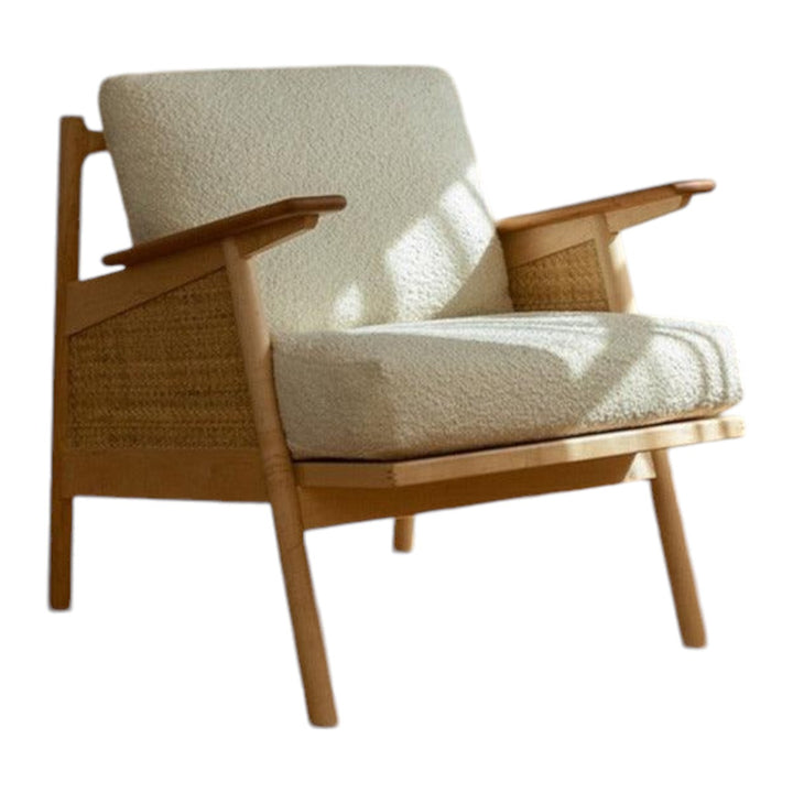 Zoe Solid Ash Wood & Rattan Arm Chair