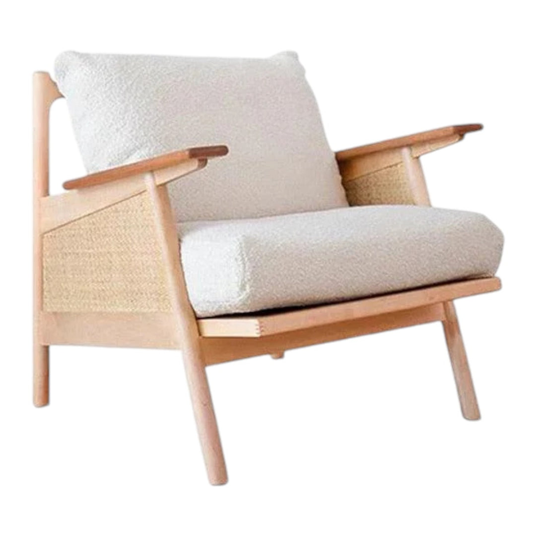 Zoe Solid Ash Wood & Rattan Arm Chair