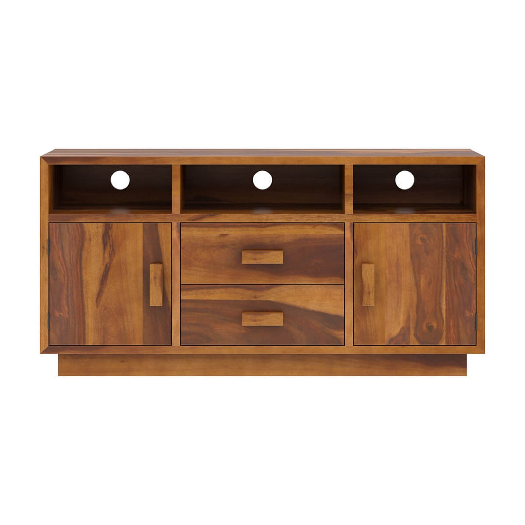 Nismaaya Baara Solid Wood TV Media Stand With Drawers