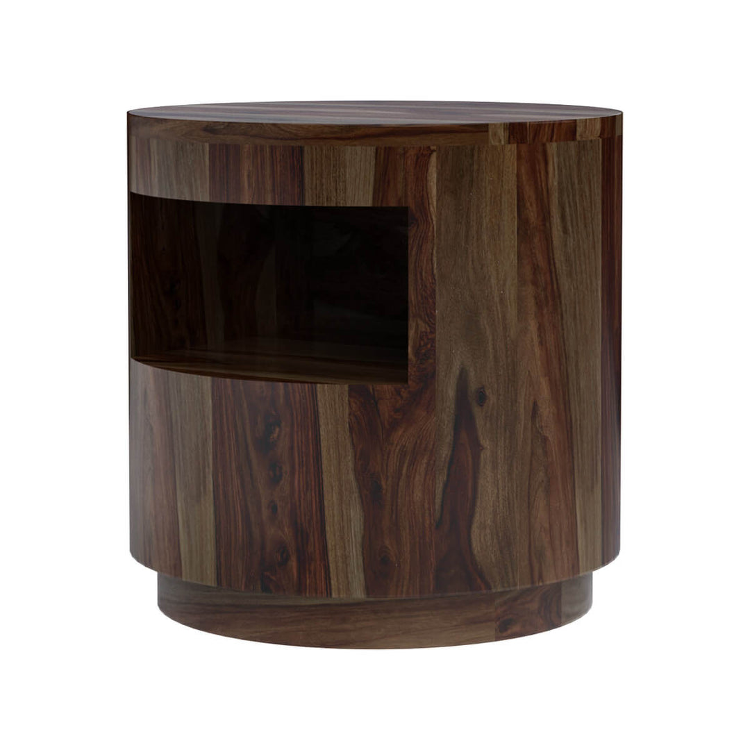 Adem Solid Wood Round End Table