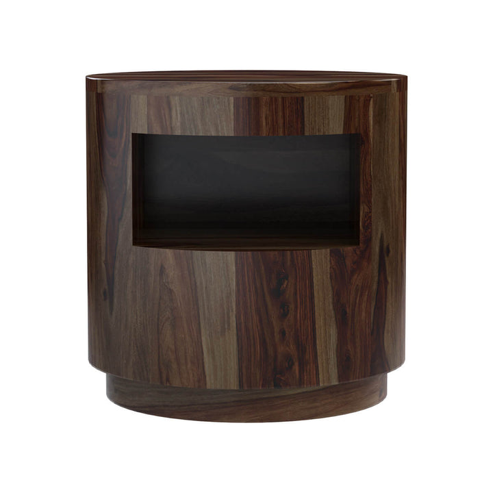 Adem Solid Wood Round End Table