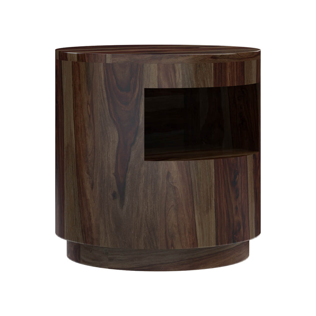 Adem Solid Wood Round End Table