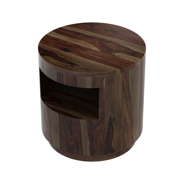 Adem Solid Wood Round End Table