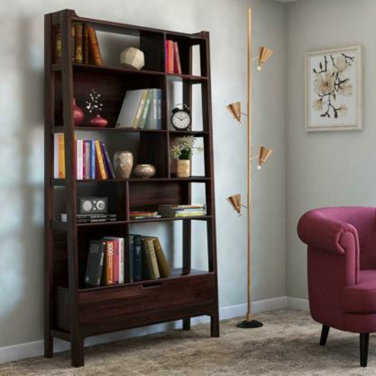 Solid mahogany online bookshelf